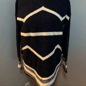 Ralph Lauren Wool Blend Chevron Striped Long Sleeve Sweater - Navy Blue - Small